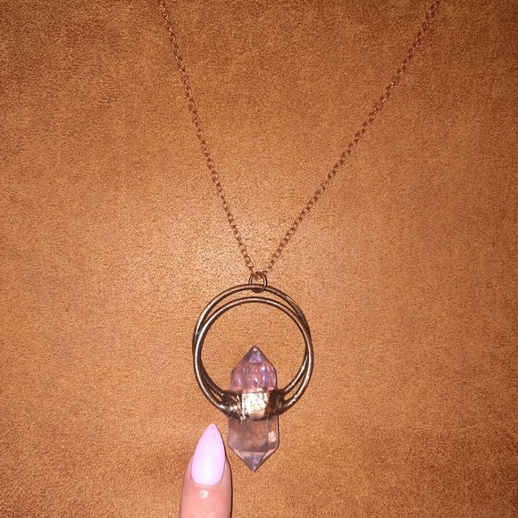 Large Amethyst necklace / Large Crystal Necklace Foxlark Collection - Picture 3 of 3